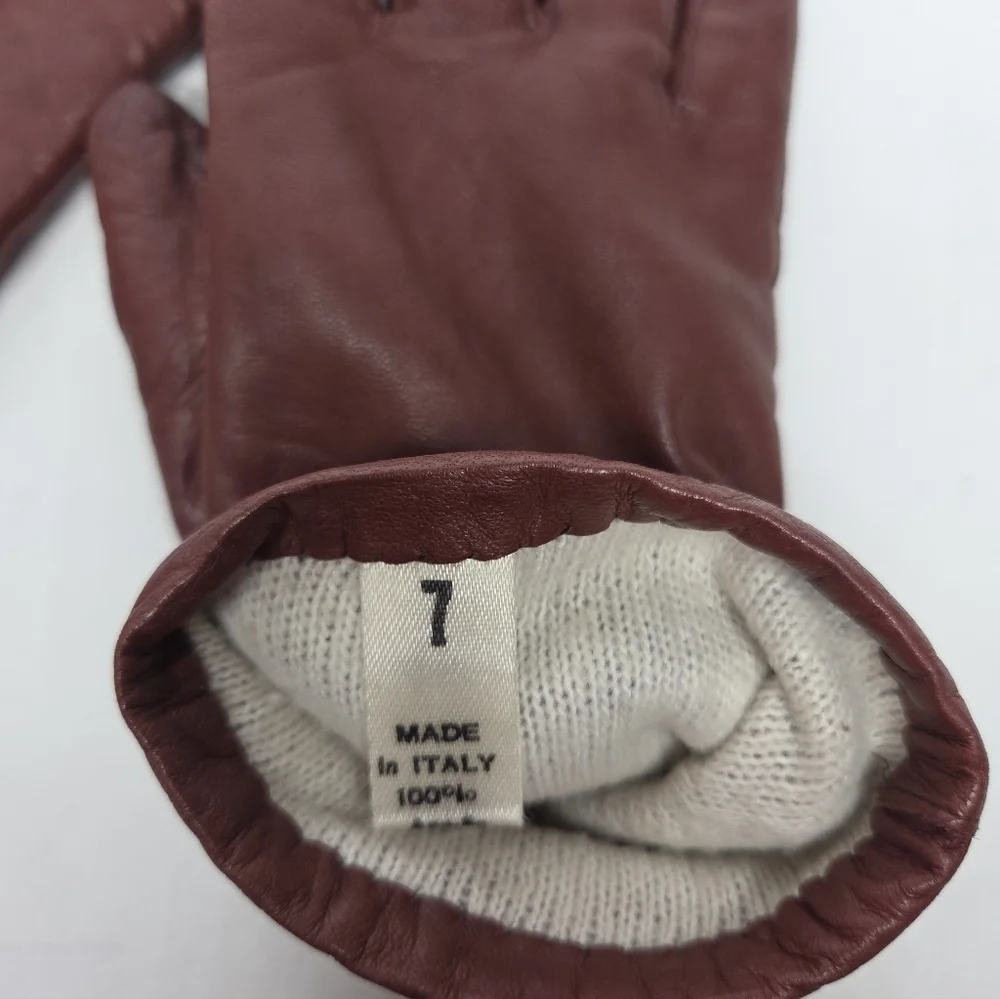 Vintage Italian Leather Women's 7 Gloves Made For The Hecht Co Washington DC